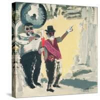 Leading the Criterion Jazz Band with Big Al-David Alan Redpath Michie-Stretched Canvas