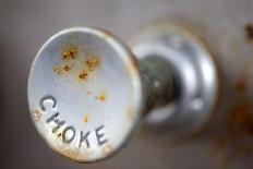 A Steampunk Style Retro Choke Knob - Shallow Depth Of Field-leaf-Photographic Print