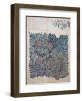 Leaf and Grape Design for 'Vine' Wallpaper (Pencil and W/C on Paper)-William Morris-Framed Giclee Print