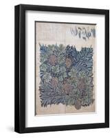 Leaf and Grape Design for 'Vine' Wallpaper (Pencil and W/C on Paper)-William Morris-Framed Premium Giclee Print