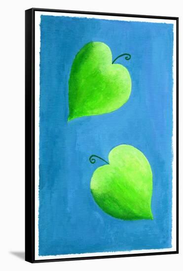Leaf Hearts, 2003-Julie Nicholls-Framed Stretched Canvas