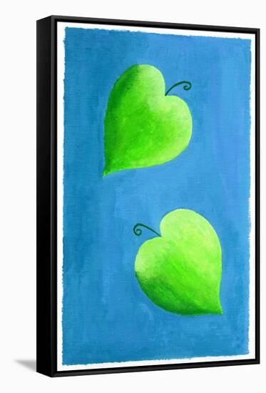 Leaf Hearts, 2003-Julie Nicholls-Framed Stretched Canvas