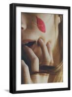 Leaf on Girls Face-Carolina Hernandez-Framed Photographic Print