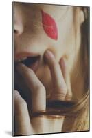 Leaf on Girls Face-Carolina Hernandez-Mounted Photographic Print