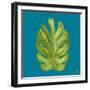 Leaf On Teal I-Kat Papa-Framed Art Print