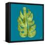 Leaf On Teal II-Kat Papa-Framed Stretched Canvas