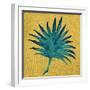 Leaf on Yellow Burlap-Elizabeth Medley-Framed Art Print