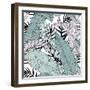 Leaf Pattern with Tropical Plants-Mirifada-Framed Art Print