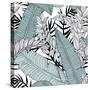 Leaf Pattern with Tropical Plants-Mirifada-Stretched Canvas