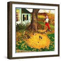 "Leaf Pile", October 16, 1954-John Clymer-Framed Giclee Print