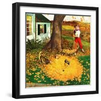 "Leaf Pile", October 16, 1954-John Clymer-Framed Giclee Print