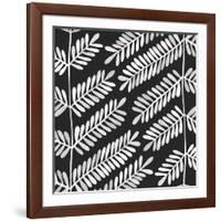 Leaflets Black Pattern-Cat Coquillette-Framed Giclee Print