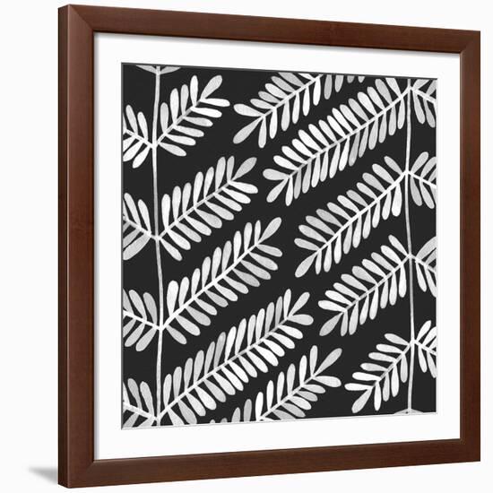 Leaflets Black Pattern-Cat Coquillette-Framed Giclee Print