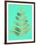 Leaflets in Gold on Turquoise – Cat Coqullette-Cat Coquillette-Framed Giclee Print