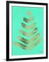 Leaflets in Gold on Turquoise – Cat Coqullette-Cat Coquillette-Framed Giclee Print