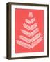 Leaflets in White on Coral – Cat Coqullette-Cat Coquillette-Framed Giclee Print