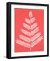 Leaflets in White on Coral – Cat Coqullette-Cat Coquillette-Framed Giclee Print