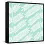 Leaflets Mint Pattern-Cat Coquillette-Framed Stretched Canvas