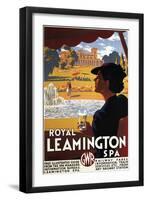 Leamington, England - Royal Spa, Woman Drinking Water Rail Poster-Lantern Press-Framed Art Print