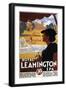 Leamington, England - Royal Spa, Woman Drinking Water Rail Poster-Lantern Press-Framed Art Print