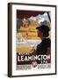 Leamington, England - Royal Spa, Woman Drinking Water Rail Poster-Lantern Press-Framed Art Print