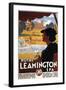 Leamington, England - Royal Spa, Woman Drinking Water Rail Poster-Lantern Press-Framed Art Print