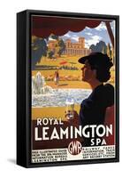 Leamington, England - Royal Spa, Woman Drinking Water Rail Poster-Lantern Press-Framed Stretched Canvas