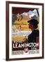 Leamington, England - Royal Spa, Woman Drinking Water Rail Poster-Lantern Press-Framed Art Print