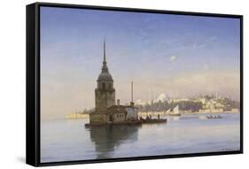 Leander's Tower with Constantinople Beyond-Carl Neumann-Framed Stretched Canvas