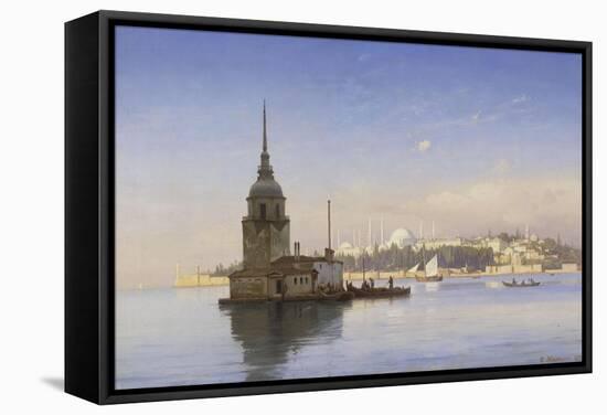 Leander's Tower with Constantinople Beyond-Carl Neumann-Framed Stretched Canvas