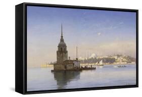 Leander's Tower with Constantinople Beyond-Carl Neumann-Framed Stretched Canvas