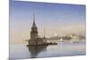 Leander's Tower with Constantinople Beyond-Carl Neumann-Mounted Giclee Print