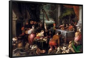 Leandro Bassano / 'The Rich Man and Lazarus', Second half 16th century, Italian School, Oil on c...-LEANDRO BASSANO-Framed Poster