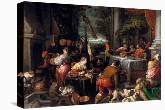 Leandro Bassano / 'The Rich Man and Lazarus', Second half 16th century, Italian School, Oil on c...-LEANDRO BASSANO-Stretched Canvas