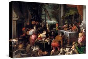 Leandro Bassano / 'The Rich Man and Lazarus', Second half 16th century, Italian School, Oil on c...-LEANDRO BASSANO-Stretched Canvas