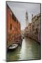 Leaning Bell Tower Along Venetian Canal, Venice, Italy-Darrell Gulin-Mounted Photographic Print