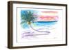 Leaning Palm For Relaxing On Tortola British Virgin Islands-M. Bleichner-Framed Art Print