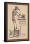 Leaning Skeleton-Andreas Vesalius-Framed Stretched Canvas