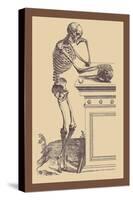 Leaning Skeleton-Andreas Vesalius-Stretched Canvas