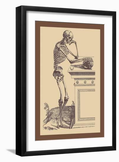 Leaning Skeleton-Andreas Vesalius-Framed Art Print