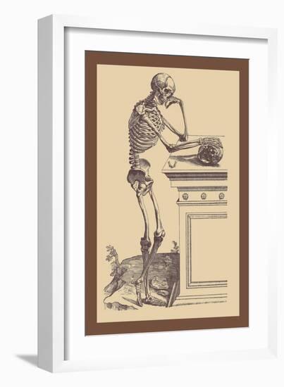 Leaning Skeleton-Andreas Vesalius-Framed Art Print