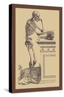 Leaning Skeleton-Andreas Vesalius-Stretched Canvas