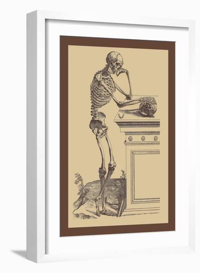 Leaning Skeleton-Andreas Vesalius-Framed Art Print