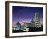 Leaning Tower, Duomo and Baptistery at Sunset in the City of Pisa, Tuscany, Italy-null-Framed Photographic Print