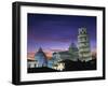 Leaning Tower, Duomo and Baptistery at Sunset in the City of Pisa, Tuscany, Italy-null-Framed Photographic Print