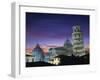 Leaning Tower, Duomo and Baptistery at Sunset in the City of Pisa, Tuscany, Italy-null-Framed Photographic Print