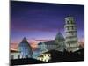 Leaning Tower, Duomo and Baptistery at Sunset in the City of Pisa, Tuscany, Italy-null-Mounted Photographic Print