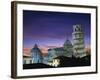 Leaning Tower, Duomo and Baptistery at Sunset in the City of Pisa, Tuscany, Italy-null-Framed Photographic Print