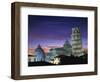 Leaning Tower, Duomo and Baptistery at Sunset in the City of Pisa, Tuscany, Italy-null-Framed Photographic Print