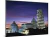 Leaning Tower, Duomo and Baptistery at Sunset in the City of Pisa, Tuscany, Italy-null-Mounted Photographic Print